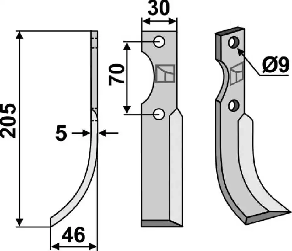 Fräsmesser 205x30mm, links